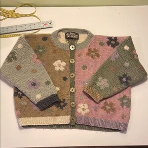 Handmade Floral Knit Cardigan